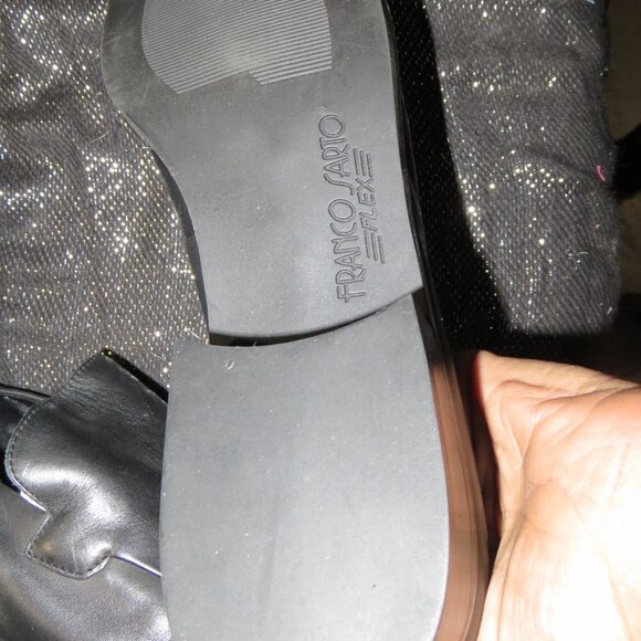 FRANCO SARTO Flex Black Italian Leather Loafers Driving Shoes size 10 - Picture 8 of 13